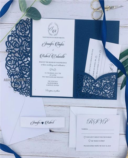 navy blue laser cut pocket wedding invitation suites customizable invites with envelope shipped by ups6824598, Black
navy blue laser cut pocket wedding invitation suites customizable invites with envelope shipped by ups6824598, Black