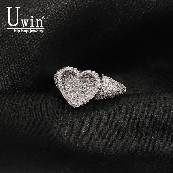 solitaire ring uwin sunken heart ring micro paved out bling cubic zirconia ring exquisite gift for men women punk hiphop jewelry 230630, Golden;silver
solitaire ring uwin sunken heart ring micro paved out bling cubic zirconia ring exquisite gift for men women punk hiphop jewelry 230630, Golden;silver