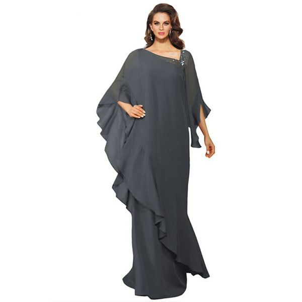 grey one shoulder mermaid evening dresses with cape chiffon sweep train vestidos de noche plus size, Black;red
grey one shoulder mermaid evening dresses with cape chiffon sweep train vestidos de noche plus size, Black;red