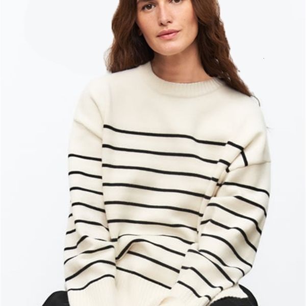 women's sweaters beige stripe baggy sweater women pullover streetwear long sleeve knitted female jumper autumn winter loose 230630, White;black
women's sweaters beige stripe baggy sweater women pullover streetwear long sleeve knitted female jumper autumn winter loose 230630, White;black