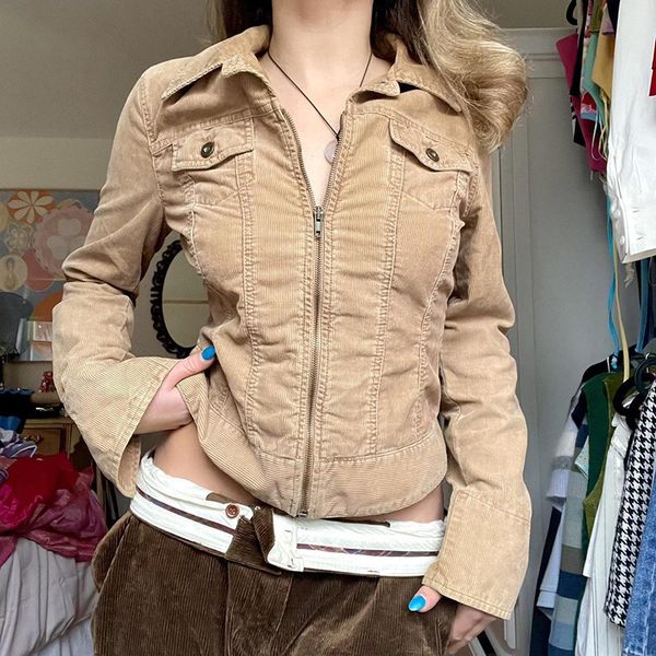 women's jackets fall khaki corduroy y2k women pockets stitched cargo style varsity jacket coats vintage preppy outwear 230630, Black;brown
women's jackets fall khaki corduroy y2k women pockets stitched cargo style varsity jacket coats vintage preppy outwear 230630, Black;brown