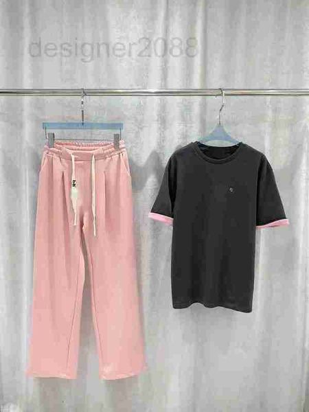 women's two piece pants designer 2023 spring/summer new color block letter simple round neck short sleeve t-shirt elastic waist hemp co, White
women's two piece pants designer 2023 spring/summer new color block letter simple round neck short sleeve t-shirt elastic waist hemp co, White