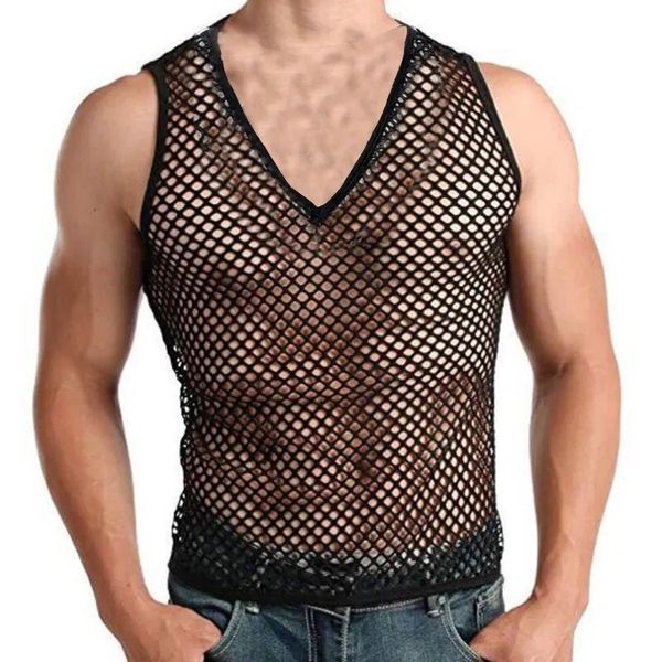 men' tank 2023 summer fashion man sling round neck sleeveless breathable mesh clothing hollow loose 230630, White;black
men' tank 2023 summer fashion man sling round neck sleeveless breathable mesh clothing hollow loose 230630, White;black