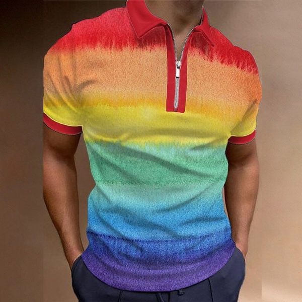 men's polos polo shirt golf rainbow 3d print outdoor street short sleeves zipper fashion casual breathable 230630, White;black
men's polos polo shirt golf rainbow 3d print outdoor street short sleeves zipper fashion casual breathable 230630, White;black