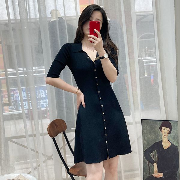 basic & casual dresse new -aje metal button short sleeve solid color knitting dress little black dress women, Black;gray
basic & casual dresse new -aje metal button short sleeve solid color knitting dress little black dress women, Black;gray