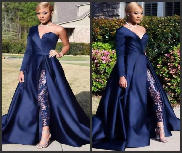 2019 new elegant one shoulder long sleeve evening dresses pant suits a line dark navy split prom party gowns jumpsuit celebrity dr9051734, Black;red
2019 new elegant one shoulder long sleeve evening dresses pant suits a line dark navy split prom party gowns jumpsuit celebrity dr9051734, Black;red