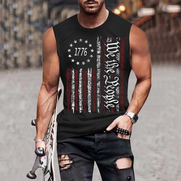 men' tank american flag 3d printing summer vintage tshirt harajuku independent sleeveless shirts 230630, White;black
men' tank american flag 3d printing summer vintage tshirt harajuku independent sleeveless shirts 230630, White;black