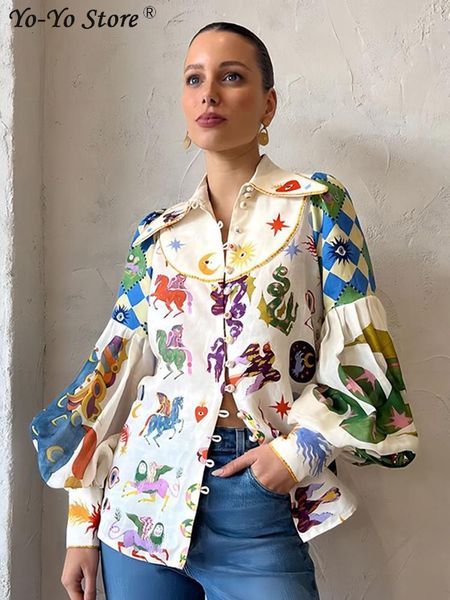 women's blouses shirts casual print shirt lantern sleeve single breasted turn down collar female 2023 fashion cartoon lady street 23063, White
women's blouses shirts casual print shirt lantern sleeve single breasted turn down collar female 2023 fashion cartoon lady street 23063, White