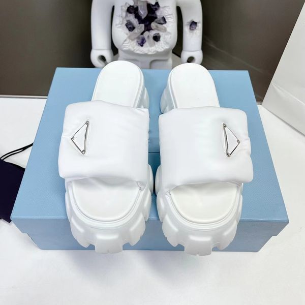 luxury designer sandals women's sliding platform slippers triangle logo summer platform sandals foam slippers factory shoes, Black
luxury designer sandals women's sliding platform slippers triangle logo summer platform sandals foam slippers factory shoes, Black