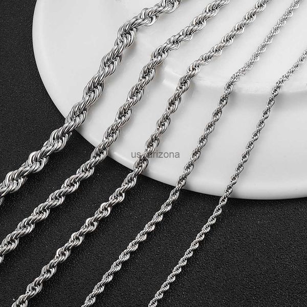 2.3mm/3mm/4mm/5mm/6mm stainless steel twisted rope chain necklace for men women 16 to 30 inches l230620, Silver
2.3mm/3mm/4mm/5mm/6mm stainless steel twisted rope chain necklace for men women 16 to 30 inches l230620, Silver