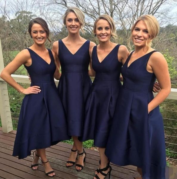 2019 short high low bridesmaid dresses with pockets navy blue vneck sleeveless pleats maid of honor gowns bridesmaids gowns2882764, White;pink
2019 short high low bridesmaid dresses with pockets navy blue vneck sleeveless pleats maid of honor gowns bridesmaids gowns2882764, White;pink