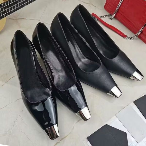 women dress shoes fashion high heeled boat shoes designer leather stiletto heel heels 6cm 100% cowhide metal button pointed black patent sho
women dress shoes fashion high heeled boat shoes designer leather stiletto heel heels 6cm 100% cowhide metal button pointed black patent sho