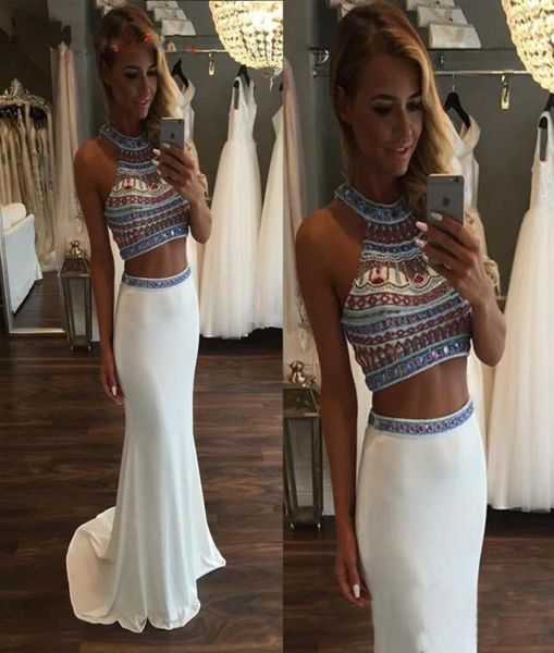 two piece mermaid prom dresses with colorful beaded back zipper white chiffon long back formal evening gowns real picture1366541, Black
two piece mermaid prom dresses with colorful beaded back zipper white chiffon long back formal evening gowns real picture1366541, Black