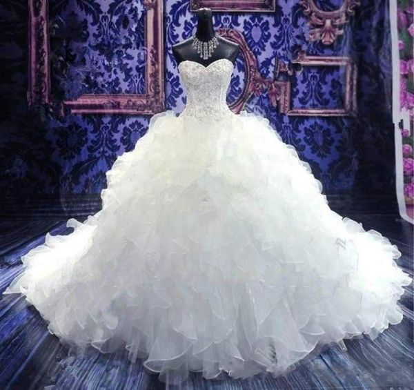 luxury beaded embroidery bridal gown princess gown sweetheart corset organza cathedral train ball gown wedding dresses 348496, White
luxury beaded embroidery bridal gown princess gown sweetheart corset organza cathedral train ball gown wedding dresses 348496, White