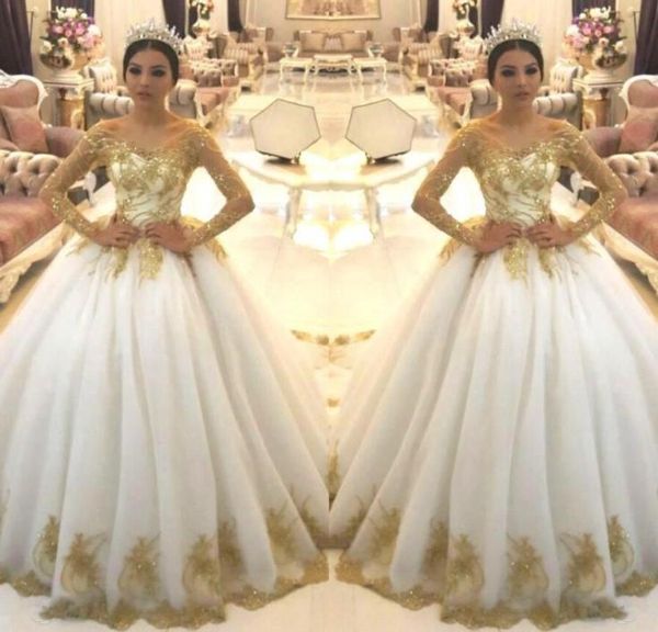 elegant sheer long sleeves lace a line wedding dresses arabic organza gold applique beaded court train wedding bridal gowns bc17045556623, White
elegant sheer long sleeves lace a line wedding dresses arabic organza gold applique beaded court train wedding bridal gowns bc17045556623, White