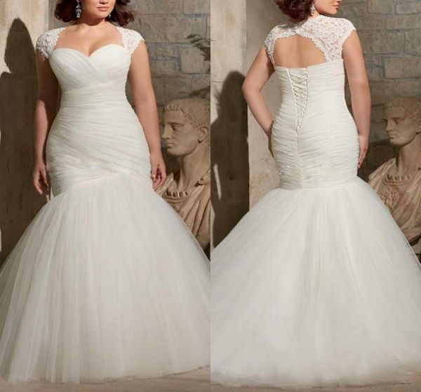 vintage plus size mermaid wedding dresses lace applique pleats trumpet bridal gowns sweep train cap sleeve wedding dress4501490, White
vintage plus size mermaid wedding dresses lace applique pleats trumpet bridal gowns sweep train cap sleeve wedding dress4501490, White