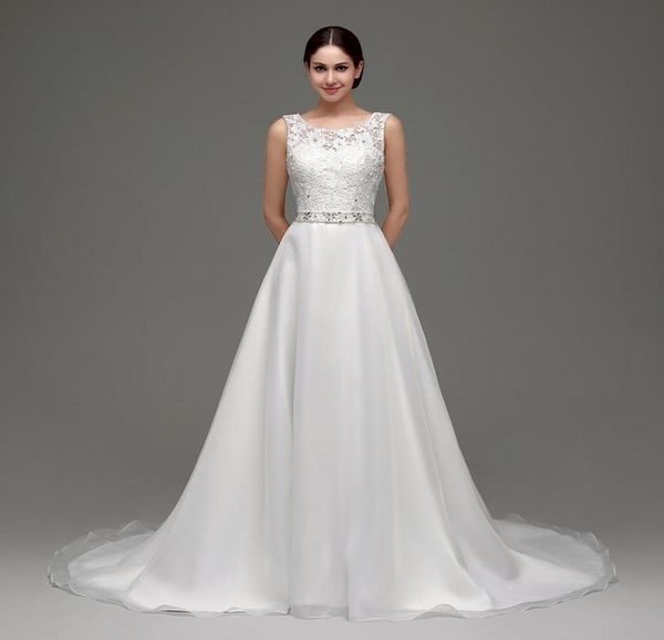 2017 wedding dresses tank sleeves a line lace beading belt in stock bridal wedding gowns 242367970426, White
2017 wedding dresses tank sleeves a line lace beading belt in stock bridal wedding gowns 242367970426, White