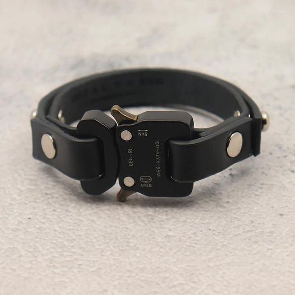 link bracelets cow leather 1017 alyx 9sm classic press metal button black watchband buckle bracelet men women
link bracelets cow leather 1017 alyx 9sm classic press metal button black watchband buckle bracelet men women