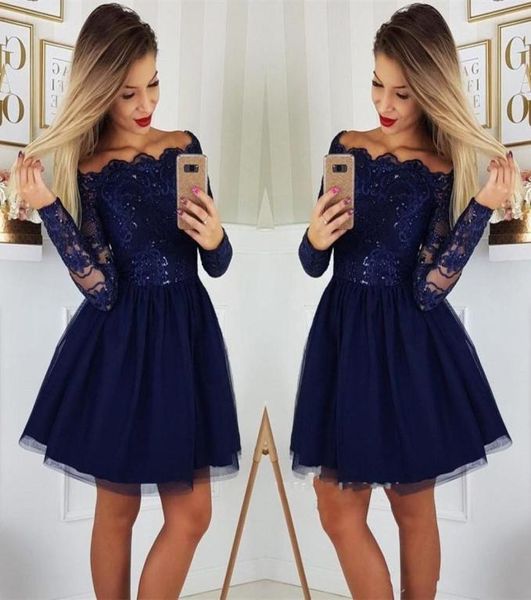 dark navy short prom dresses long sleeves lace a line homecoming dress tulle applique cocktail party dresses plus size vestidos de7494731, Black
dark navy short prom dresses long sleeves lace a line homecoming dress tulle applique cocktail party dresses plus size vestidos de7494731, Black