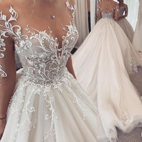 illusion long sleeves wedding dresses 2021 jewel zipper back appliques pearls long train vestido de novia bridal gowns custom3763269, White
illusion long sleeves wedding dresses 2021 jewel zipper back appliques pearls long train vestido de novia bridal gowns custom3763269, White
