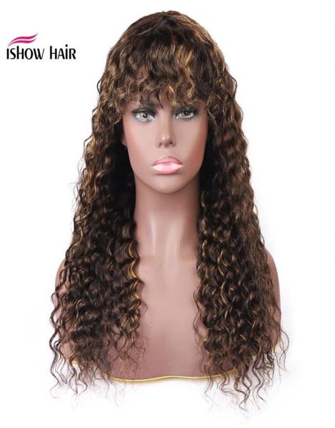ishow brazilian 427 ombre deep wave human hair wigs with bangs peruvian deep curly none lace wigs indian malaysian for black wome1907999, Black;brown
ishow brazilian 427 ombre deep wave human hair wigs with bangs peruvian deep curly none lace wigs indian malaysian for black wome1907999, Black;brown