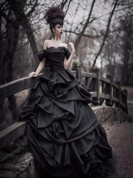 vintage black ball gown wedding dresses taffeta off the shoulder sleeveless floor length cascading ruffles ruched gothic bridal go9412332, White
vintage black ball gown wedding dresses taffeta off the shoulder sleeveless floor length cascading ruffles ruched gothic bridal go9412332, White