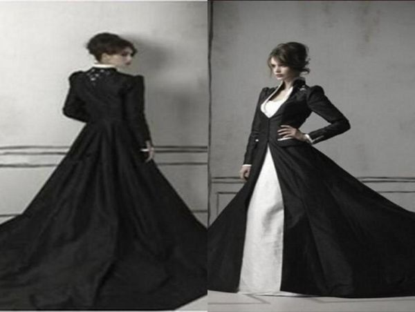 gothic black and white mermaid wedding dresses with long sleeves coat sweetheart trumpet chapel train satin and lace bridal gowns 1157124
gothic black and white mermaid wedding dresses with long sleeves coat sweetheart trumpet chapel train satin and lace bridal gowns 1157124