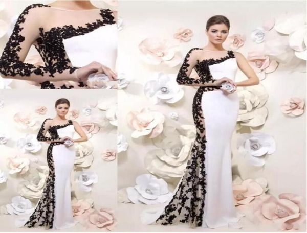 fashion black lace and white one shoulder with long sleeve prom dresses unique designer applique long evening party formal d5265099
fashion black lace and white one shoulder with long sleeve prom dresses unique designer applique long evening party formal d5265099