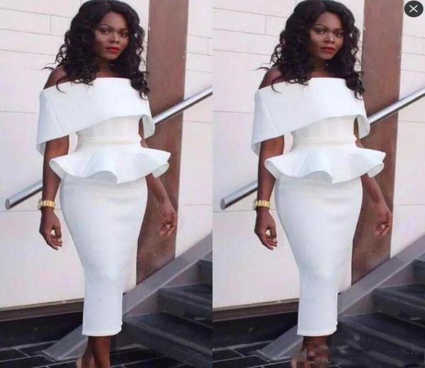 white elegant mermaid cocktail dresses tea length peplum ruffles off shoulder evening party gown south african women wear3524013, Black
white elegant mermaid cocktail dresses tea length peplum ruffles off shoulder evening party gown south african women wear3524013, Black
