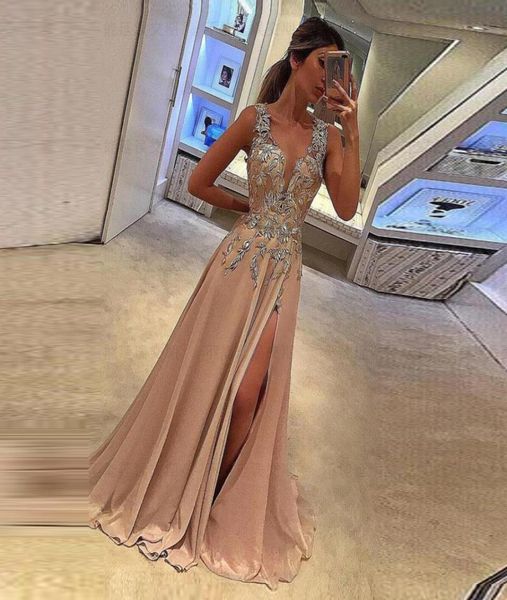2019 prom dresses deep vneck applique vestido lace formatura long evening gowns chiffon high side slit sleeveless appliques6869898, Black
2019 prom dresses deep vneck applique vestido lace formatura long evening gowns chiffon high side slit sleeveless appliques6869898, Black