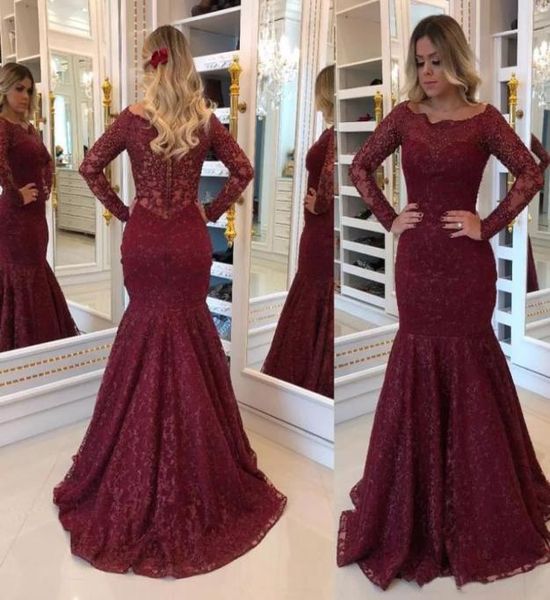 long sleeves lace mermaid evening dresses with beaded appliques jewel sweep train formal prom party gowns7392890, Black;red
long sleeves lace mermaid evening dresses with beaded appliques jewel sweep train formal prom party gowns7392890, Black;red