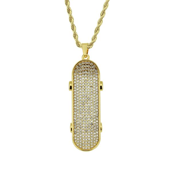 hip hop rapper shiny diamond pendant gold necklace skateboard pendant copper micro-inset zircon jewelry 50cm night club accessory 1391, Silver
hip hop rapper shiny diamond pendant gold necklace skateboard pendant copper micro-inset zircon jewelry 50cm night club accessory 1391, Silver