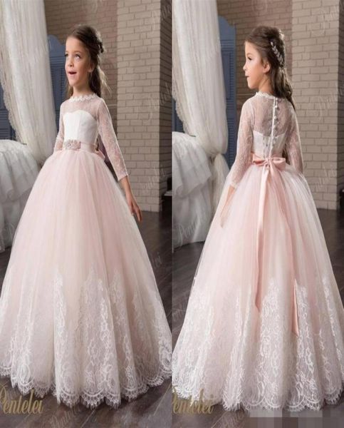 blush flower girls dresses with 34 long sleeves and beaded belt pentelei princess lace tulle first communion gowns for little gir1929183, White;blue
blush flower girls dresses with 34 long sleeves and beaded belt pentelei princess lace tulle first communion gowns for little gir1929183, White;blue