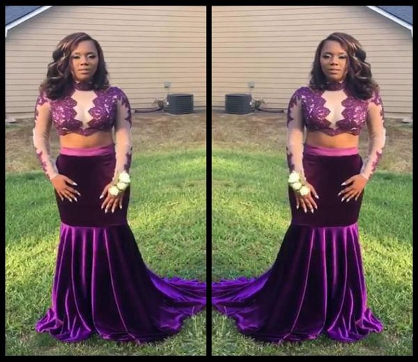 2018 two piece prom dresses long sleeve purple velvet evening dress long evening gowns lace party dress4972780, Black
2018 two piece prom dresses long sleeve purple velvet evening dress long evening gowns lace party dress4972780, Black