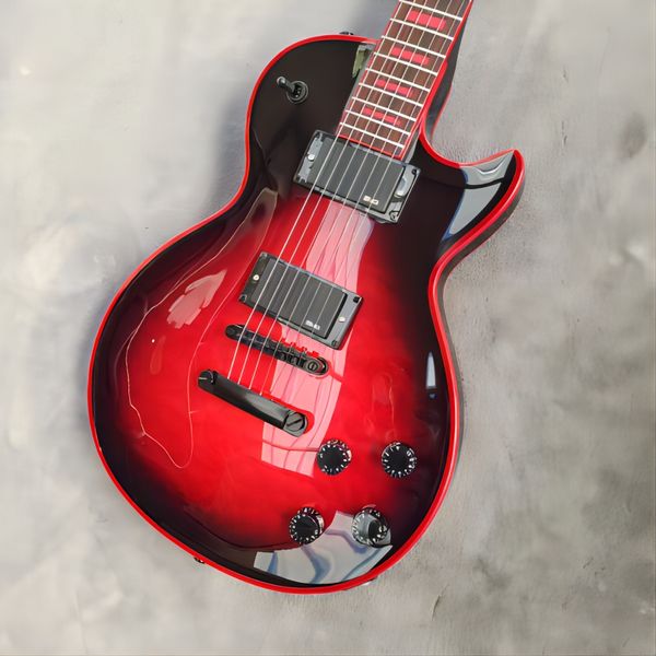 custom lp electric guitar, mahogany, large flower, red logo and binding, red pearl inlay, black emg cartridges and accessories, st2
custom lp electric guitar, mahogany, large flower, red logo and binding, red pearl inlay, black emg cartridges and accessories, st2