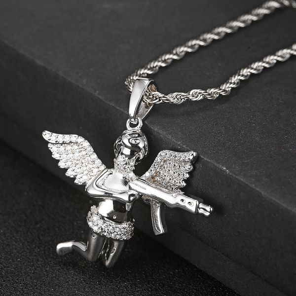 hip hop revengeangel gun revenge little angel pendant micro inset zircon hipster hiphop necklace, Silver
hip hop revengeangel gun revenge little angel pendant micro inset zircon hipster hiphop necklace, Silver