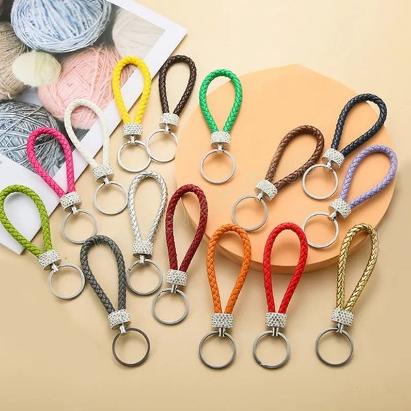 pu leather braided rope keychains glitter rhinestones woven leather wrist strap for men women bag car key holder keyrings, Silver
pu leather braided rope keychains glitter rhinestones woven leather wrist strap for men women bag car key holder keyrings, Silver