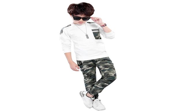 2 pcs big boys long sleeve fashionable camouflage pants clothing set 412 t3540010, White
2 pcs big boys long sleeve fashionable camouflage pants clothing set 412 t3540010, White