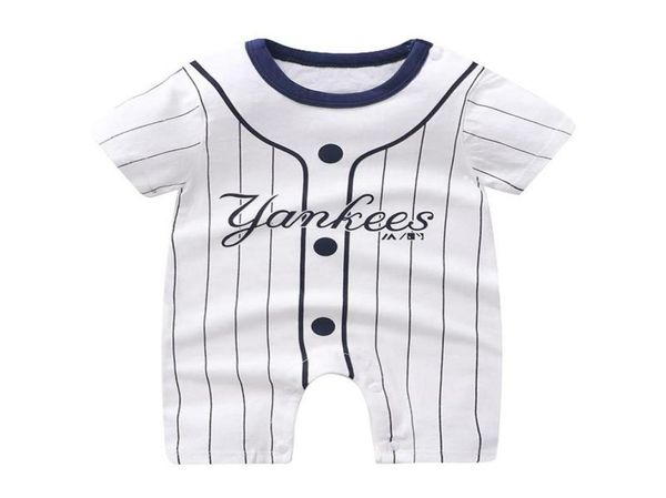 jumpsuits baby baseball bodysuits 2021 summer clothing toddler girl jumpsuit boys onesie 01 years born clothes9732242, Blue