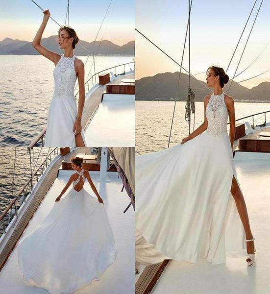high side slits summer wedding dresses illusion bodice halter lace backless bridal gowns wedding dress7172121, White
high side slits summer wedding dresses illusion bodice halter lace backless bridal gowns wedding dress7172121, White