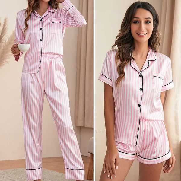 women's sleep lounge two piece set pajamas for women pink striped satin silk sleepwear pyjamas pjs shorts sets summer spring loungewear
women's sleep lounge two piece set pajamas for women pink striped satin silk sleepwear pyjamas pjs shorts sets summer spring loungewear