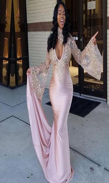 2019 mermaid prom dress high neck appliques deep vneck long formal holidays wear graduation evening party gown custom made p8004501, Black
2019 mermaid prom dress high neck appliques deep vneck long formal holidays wear graduation evening party gown custom made p8004501, Black