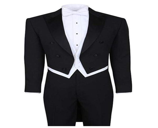 black white tailcoat wedding suit peak lapel 4 pieces jacketpantsvestbow tie men suits for evening party homecoming prom tuxe7793236, Black;gray
black white tailcoat wedding suit peak lapel 4 pieces jacketpantsvestbow tie men suits for evening party homecoming prom tuxe7793236, Black;gray