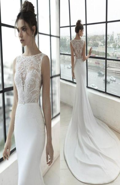 julie vino mermaid wedding dresses jewel neck lace appliqued illusion bodice sweep train satin beach wedding dress plus size brida5178015, White
julie vino mermaid wedding dresses jewel neck lace appliqued illusion bodice sweep train satin beach wedding dress plus size brida5178015, White