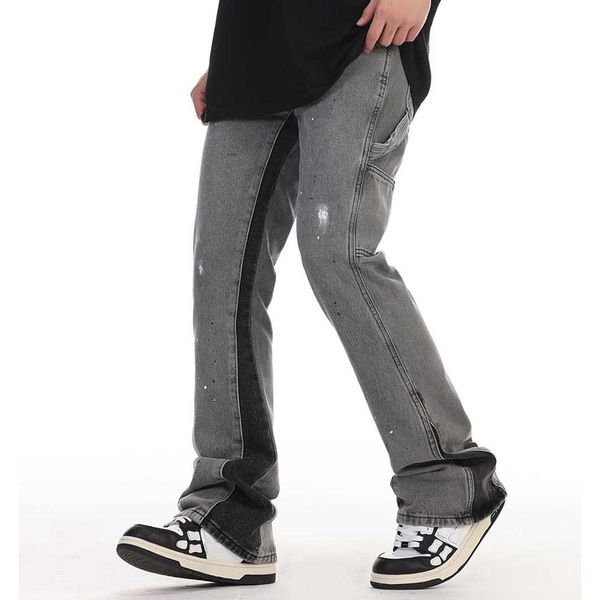 patchwork painted sashes jeans for men and women straight baggy casual denim trousers oversized loose cargos, Black;brown
patchwork painted sashes jeans for men and women straight baggy casual denim trousers oversized loose cargos, Black;brown