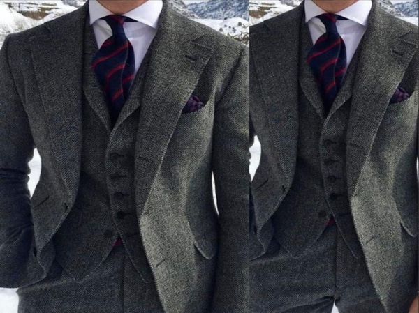 dark grey harringbone wedding tuxedos 2019 two button notched lapel slim fit man suit for business occasion jacketpantsvest bo2299998, Black;gray
dark grey harringbone wedding tuxedos 2019 two button notched lapel slim fit man suit for business occasion jacketpantsvest bo2299998, Black;gray
