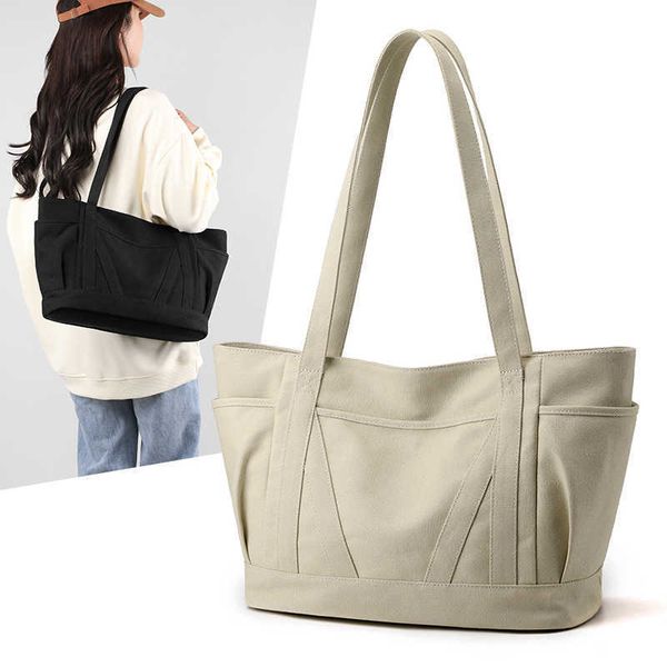 new fashion versatile canvas women's bag large capacity simple commuting one shoulder back student party handheld tote bag
new fashion versatile canvas women's bag large capacity simple commuting one shoulder back student party handheld tote bag