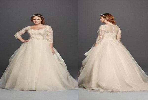 classic oleg cassini light champagne lace plus size wedding dresses scoop neck 34 long sleeves covered buttons princess garden br7328408, White
classic oleg cassini light champagne lace plus size wedding dresses scoop neck 34 long sleeves covered buttons princess garden br7328408, White
