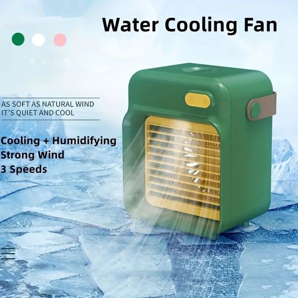 Image of 1pc USB Desktop Fan, Mini Air Cooler Spray Refrigeration Small Fan, Portable USB Air Conditioner For Home Bedroom Office Kitchen