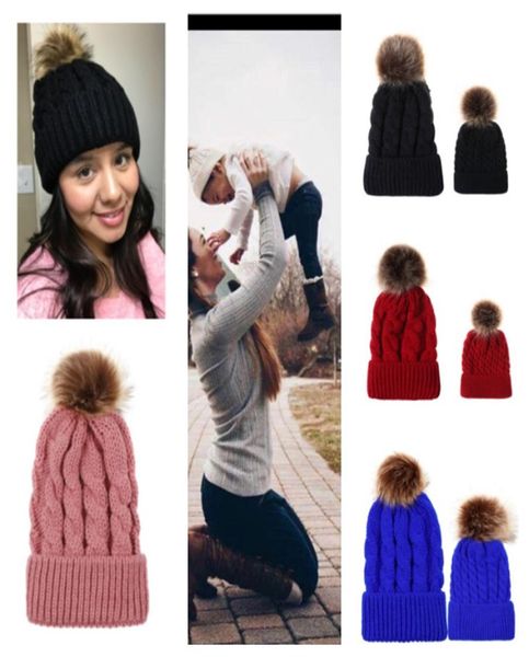 9 colors knit winter beanies crochet hats children kids adults family matching headwear fashion skull cap with big pom fur b6799754, Yellow
9 colors knit winter beanies crochet hats children kids adults family matching headwear fashion skull cap with big pom fur b6799754, Yellow